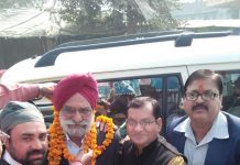 शहीद भगत सिंह के भांजे प्रो.जगमोहन सिंह व अश्फाक उल्ला का नगर के गुरुद्वारा एवं ब्राह्मण वेलफेयर फाउण्डेशन ने प्रथम आगमन पर किया भव्य स्वागत