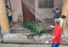 हाथरस : सासनी के छौंडा में किया गया सेनेटाईज