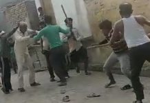 सहपऊ : पशुओं के चक्कर में आपस में हुई लठमार