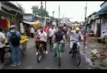 सादाबाद : भाजपा युवा मोर्चा ने निकाली साईकिल यात्रा