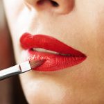 red lipstick, lips, makeup artist work