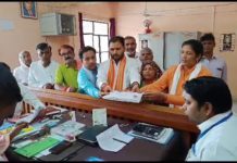 सहपऊ नगर पंचायत अध्यक्ष पद के लिए शीला देवी ने भाजपा प्रत्याशी के रूप में दाखिल किया नामांकन