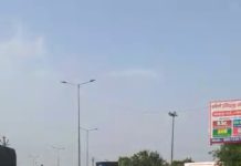 सासनी : केंद्रीय सुरक्षा बल व  स्थानीय पुलिस बल के साथ पैदल मार्च