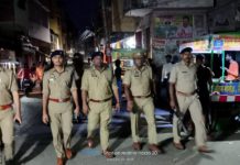 पुरदिल नगर : पुलिस अधीक्षक के निर्देशन में पुलिस एवं केन्द्रीय सुरक्षा बल ने पुरदिल नगर  में किया फ्लैग मार्च