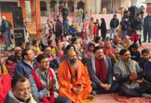 अलीगढ के खेरश्वर मंदिर पर रुद्राभिषेक के साथ मनाया गया नववर्ष